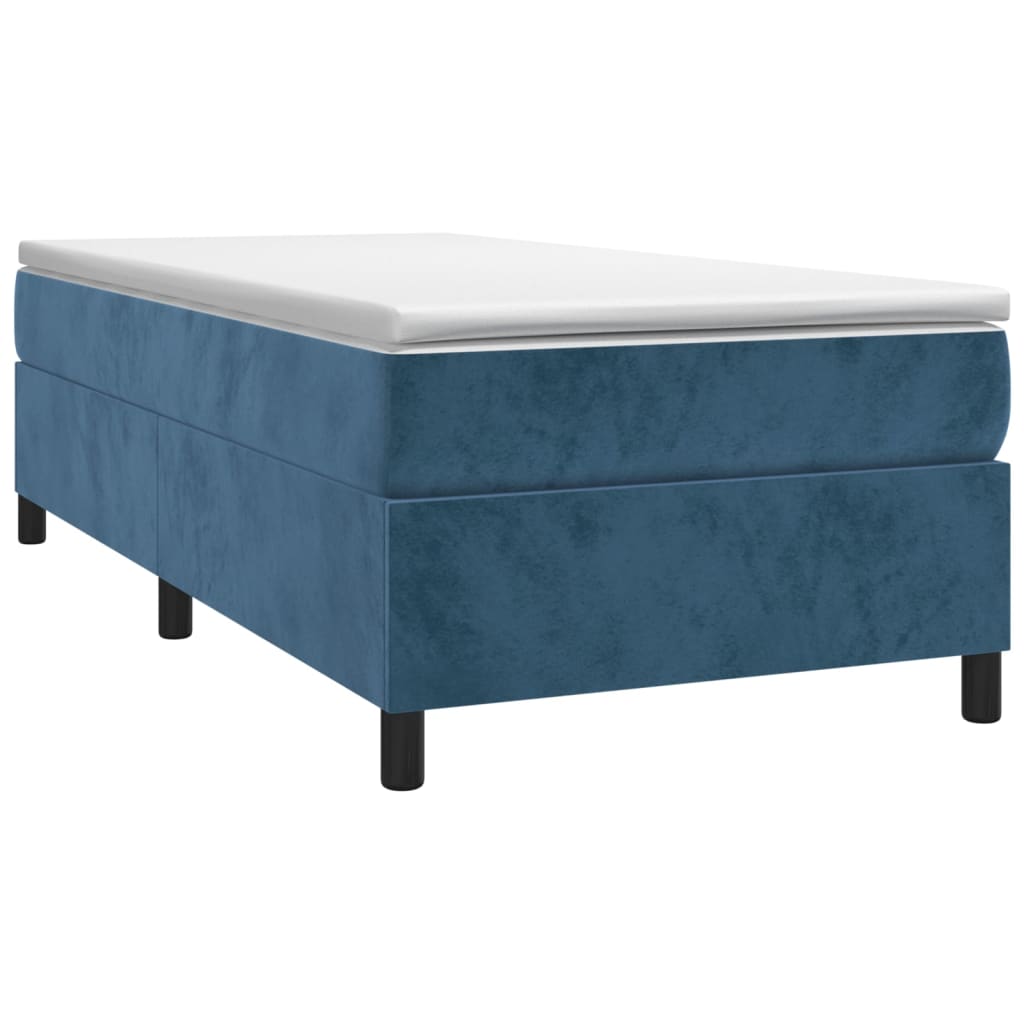 vidaXL Rám na boxspring posteľ tmavomodrý 90x190 cm zamat