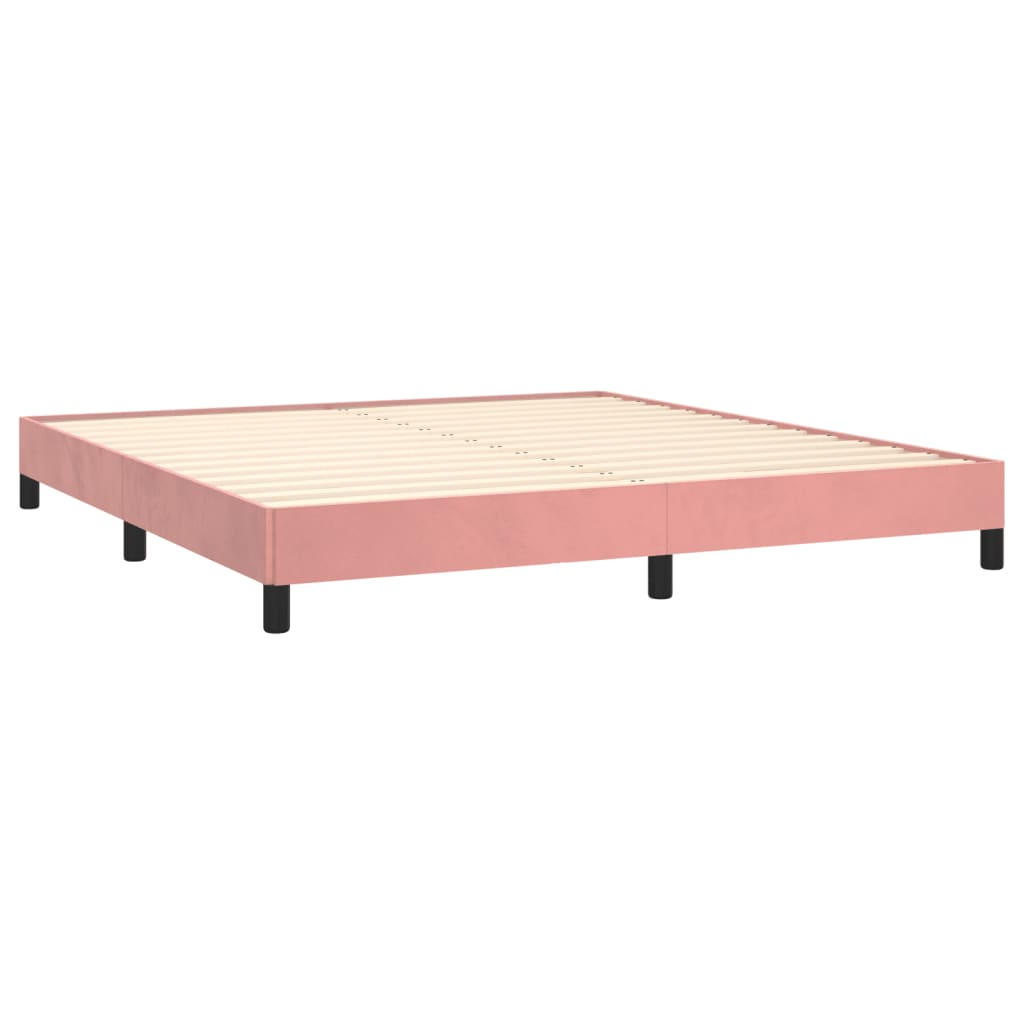 vidaXL Rám postele ružový 160x200 cm zamat