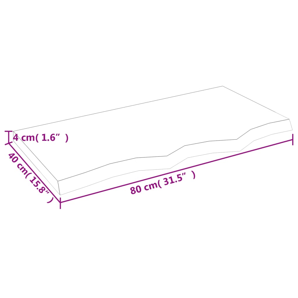 vidaXL Nástenná polica 80x40x(2-4) cm neošetrený dubový masív