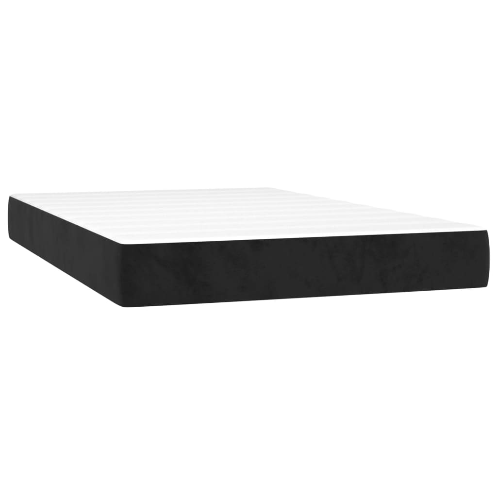 vidaXL Posteľný rám boxspring s matracom čierny 120x200 cm zamat