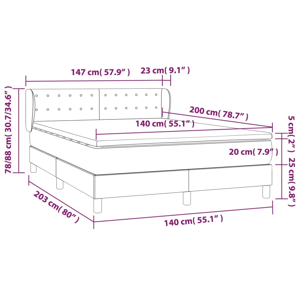 vidaXL Boxspring posteľ s matracom čierna 140x200 cm umelá koža