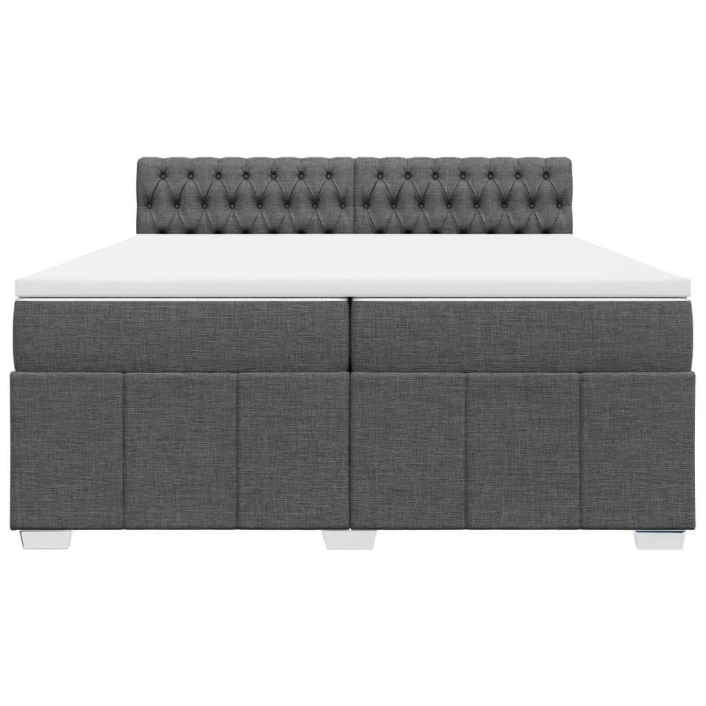 vidaXL Boxspring posteľ s matracom tmavosivá 200x200 cm látka