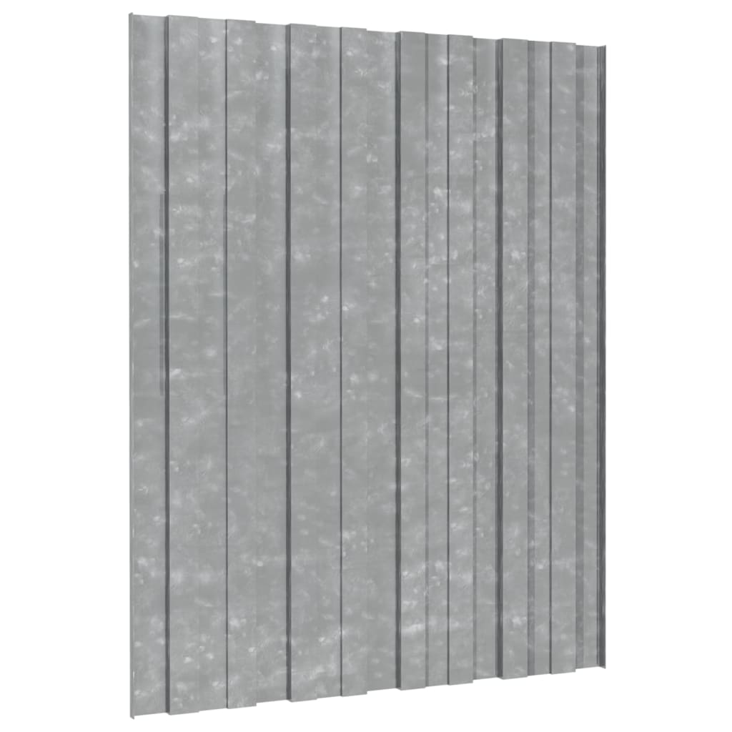 vidaXL Strešné panely 12 ks pozinkovaná oceľ strieborné 60x45 cm