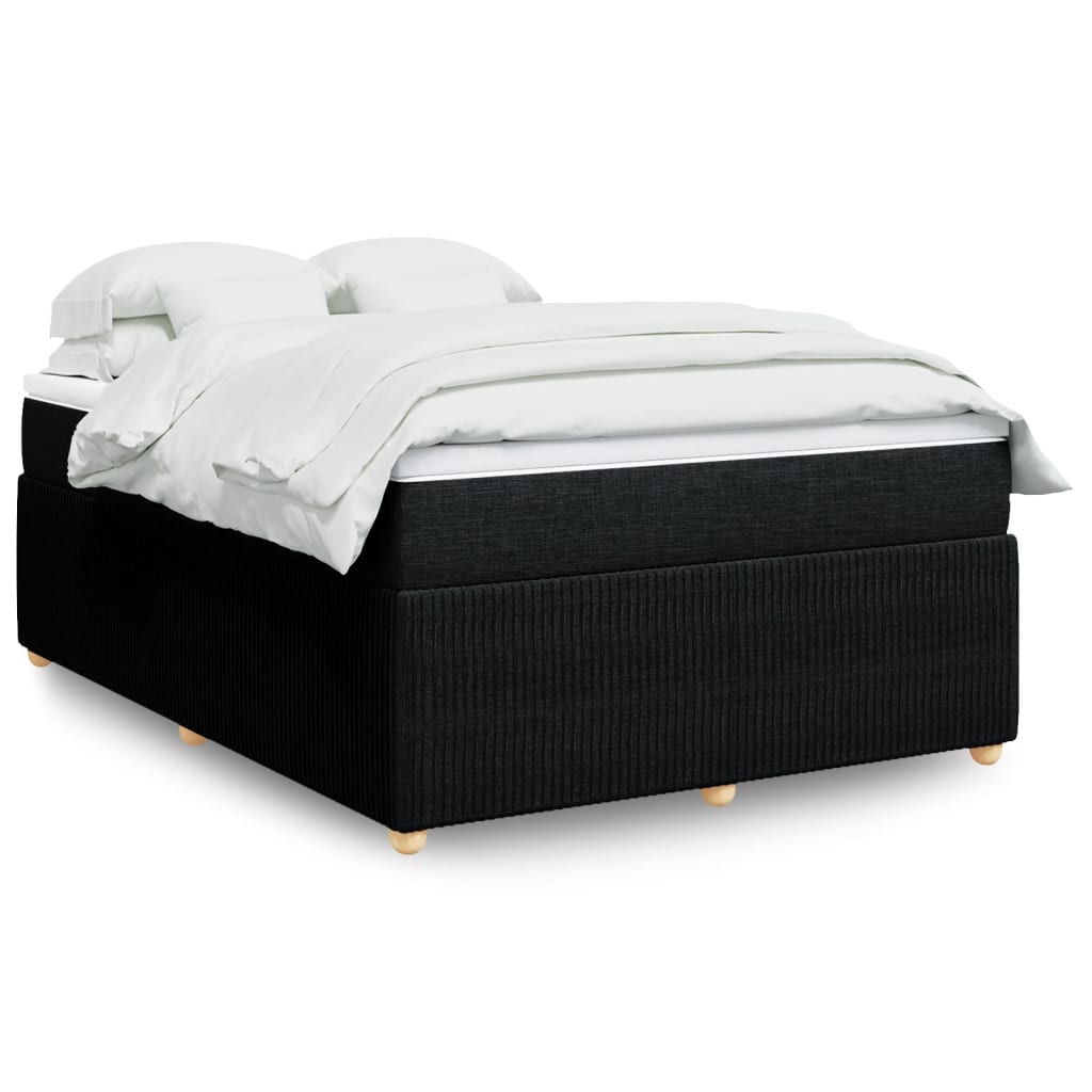 vidaXL Boxspring posteľ s matracom čierny 140x190 cm látka