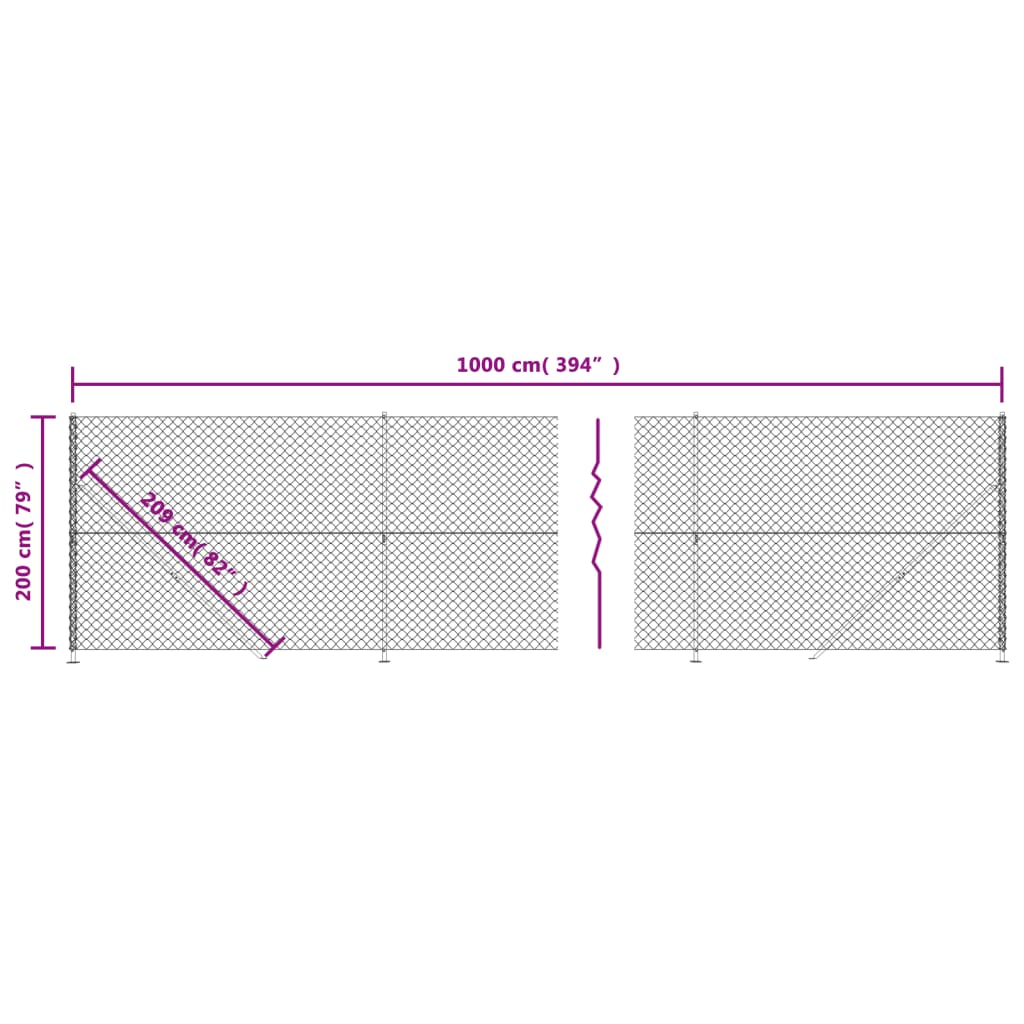 vidaXL Drôtený plot s pätkou zelený 2x10 m