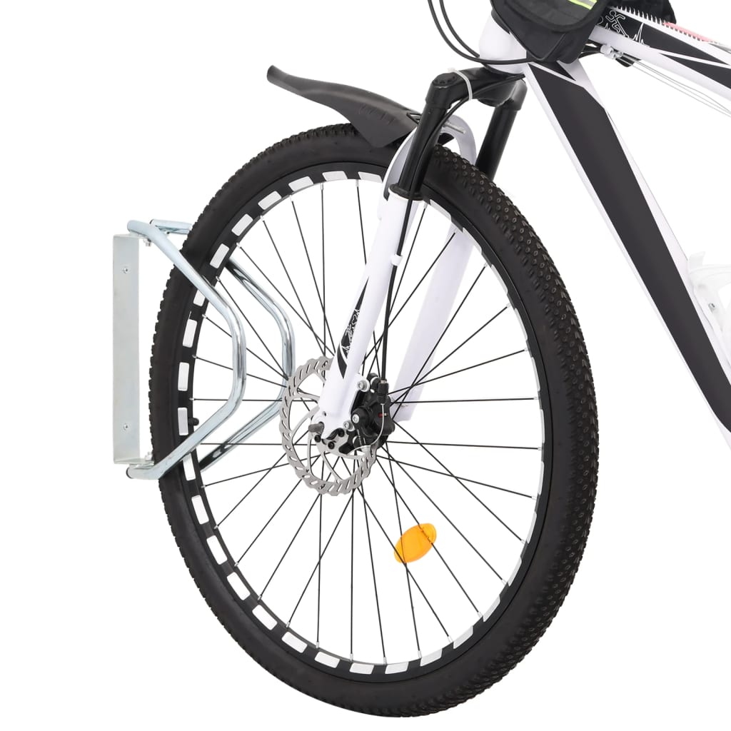 vidaXL Stojan na bicykel nástenný 2 ks pozinkovaná oceľ