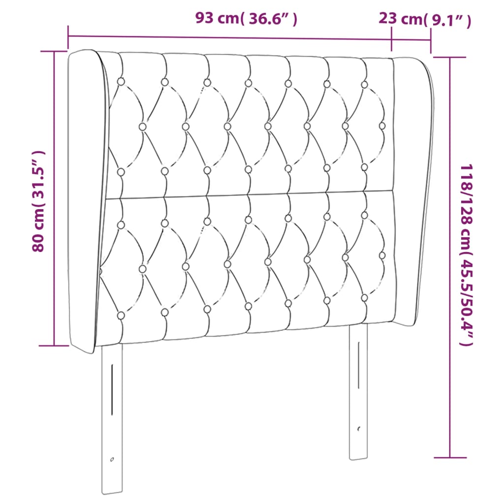 vidaXL Čelo postele so záhybmi bledosivé 93x23x118/128 cm látka