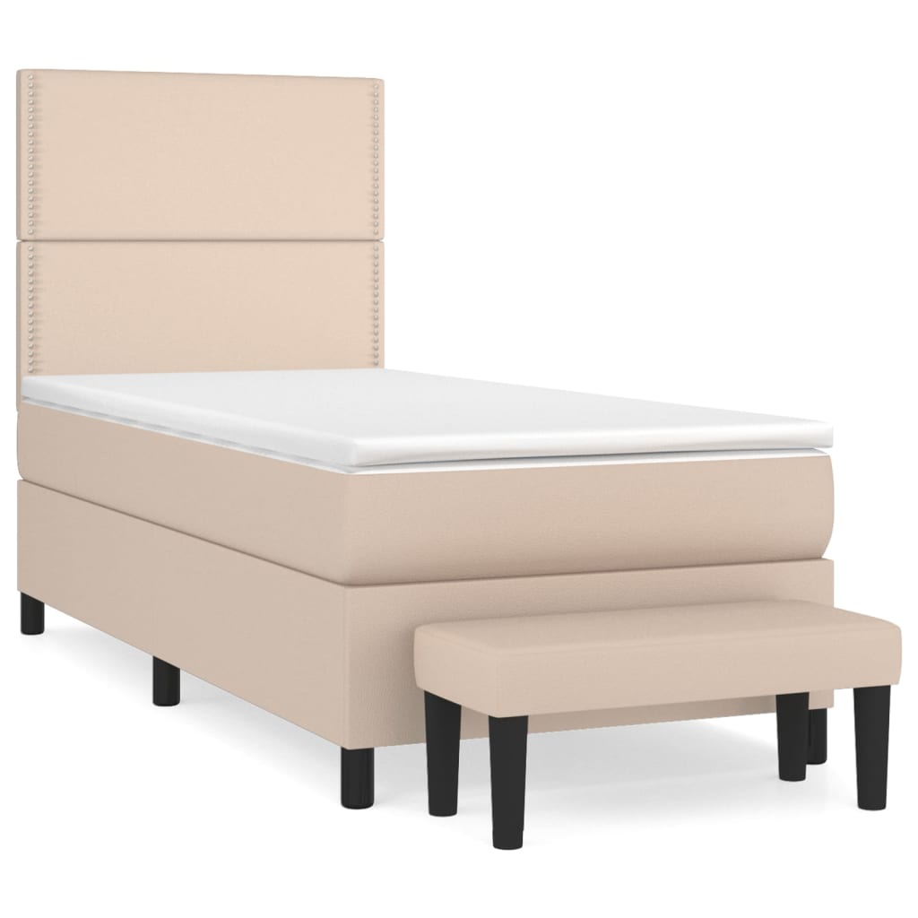 vidaXL Boxspring posteľ s matracom kapučínová 80x200 cm umelá koža