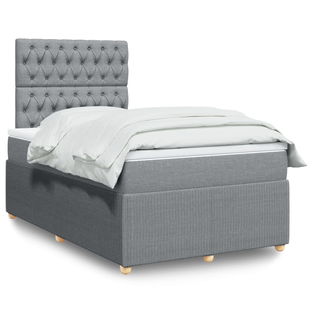 vidaXL Boxspring posteľ s matracom bledosivá 120x190 cm látka