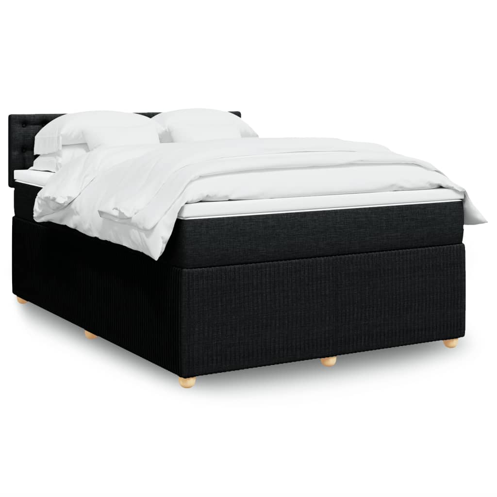 vidaXL Posteľný rám boxspring s matracom čierny 140x200 cm látka