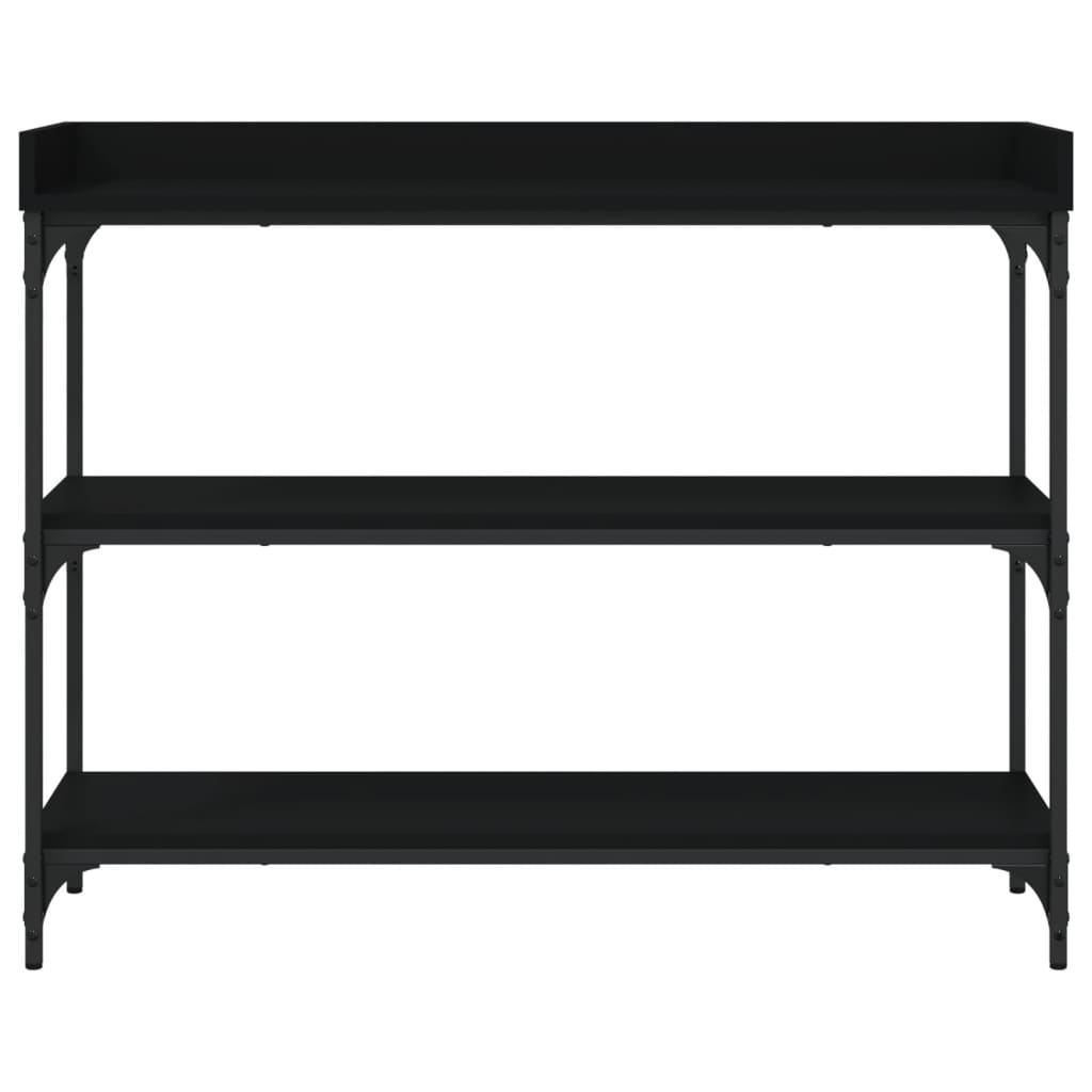 vidaXL Konzolový stolík s policami čierny 100x30x80 cm