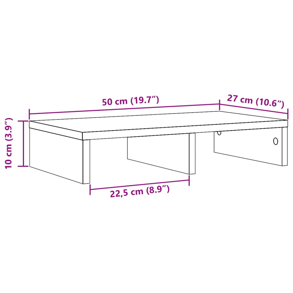 vidaXL Stojan na monitor dub sonoma 50x27x10 cm kompozitné drevo