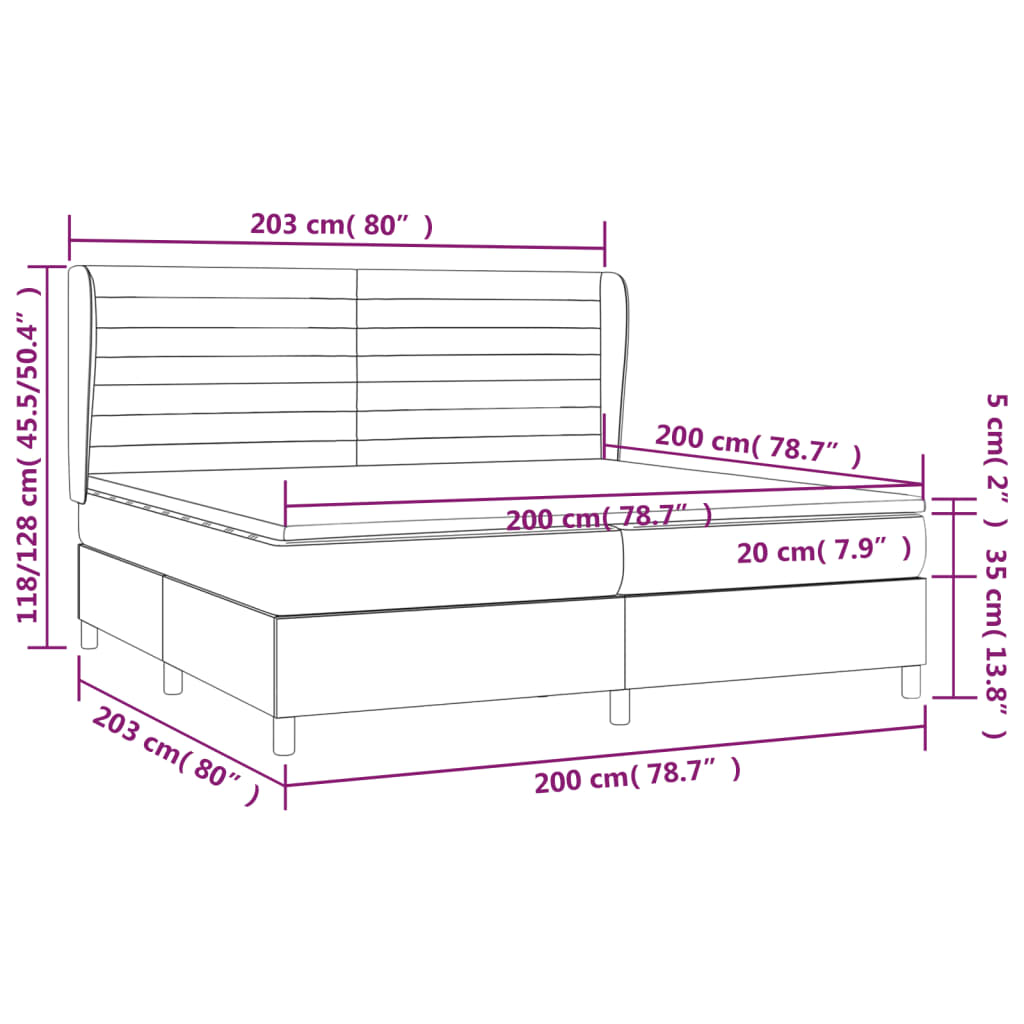 vidaXL Boxspring posteľ s matracom čierna 200x200 cm látka