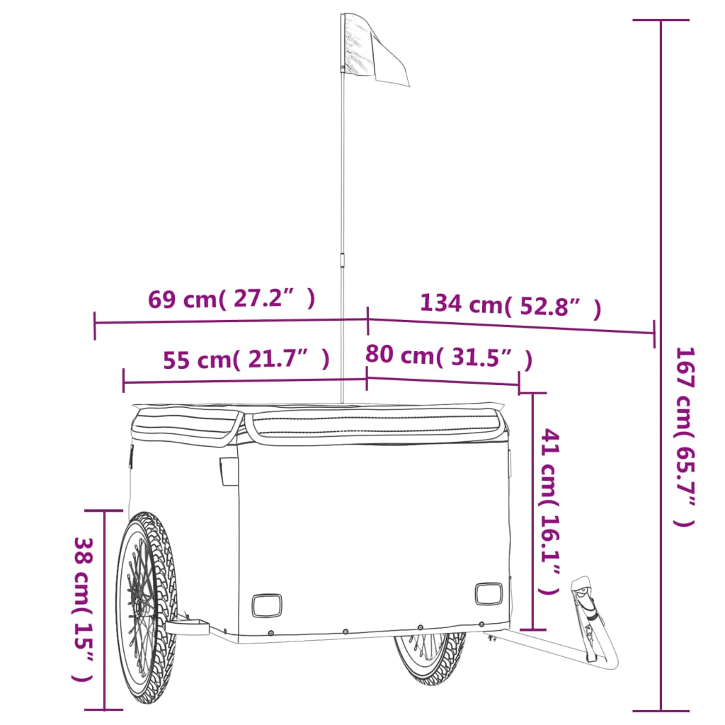 vidaXL Vozík za bicykel, čierny 45 kg, železo