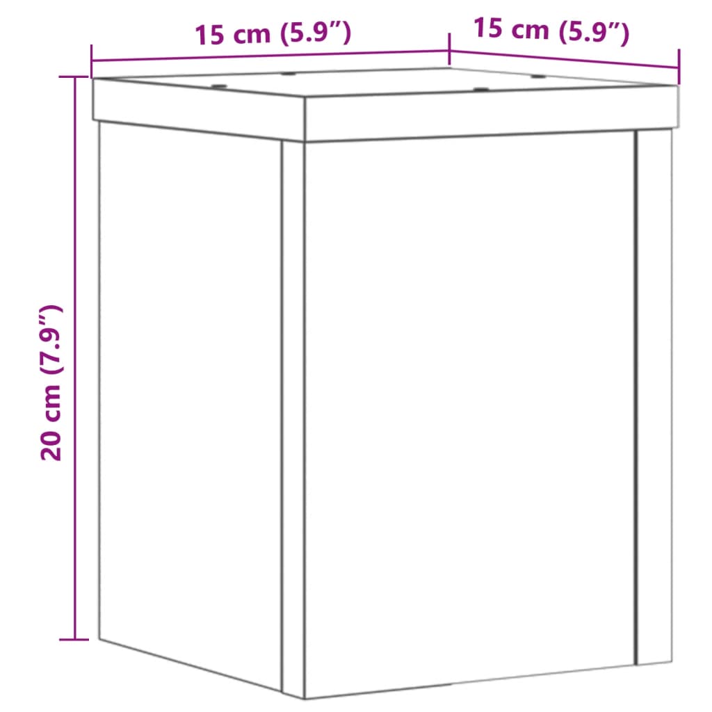 vidaXL Stojany na rastliny 2 ks čierne 15x15x20 cm kompozitné drevo