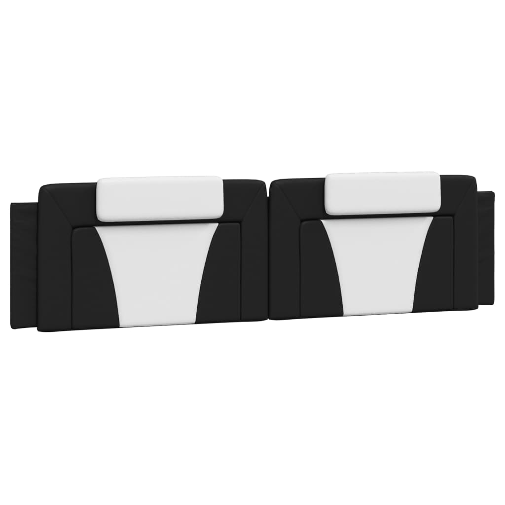 vidaXL Rám postele s LED svetlami čierny a biely 200x200 cm umelá koža