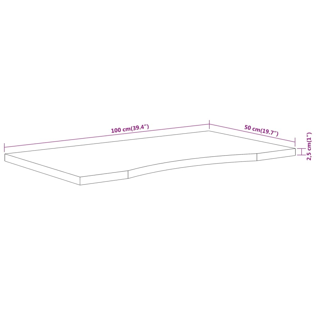 vidaXL Doska stolíka 100x50x2,5 cm obdĺžniková akáciový masív