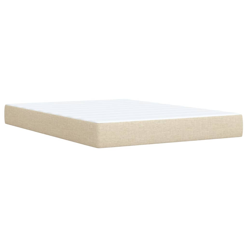 vidaXL Boxspring posteľ s matracom krémový 140x190 cm látka