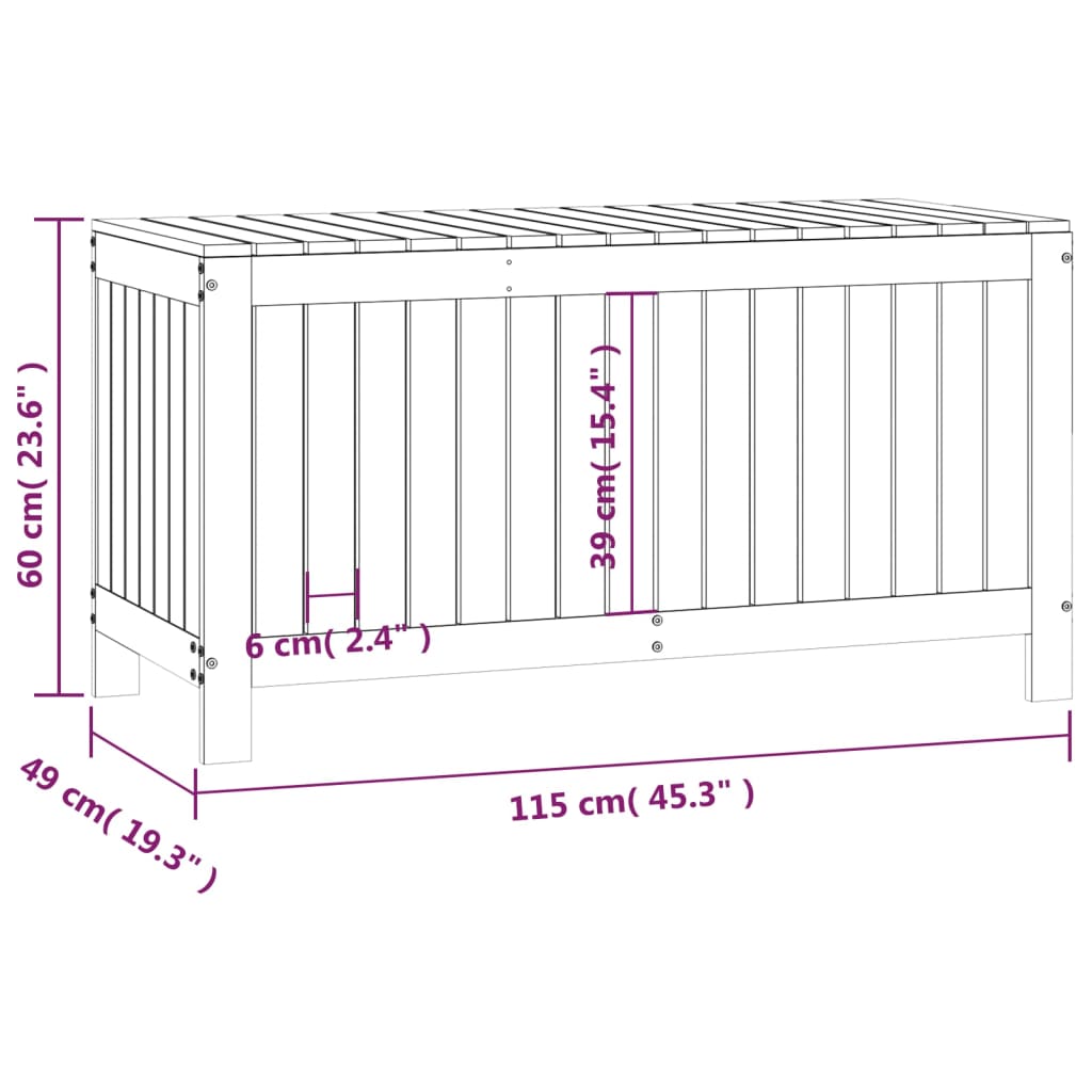 vidaXL Záhradný úložný box 115x49x60 cm masívna borovica