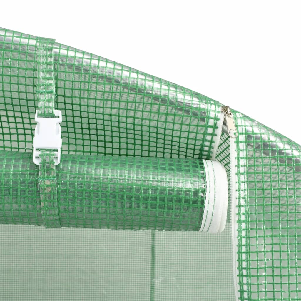 vidaXL Fóliovník s oceľovým rámom zelený 20 m² 10x2x2 m