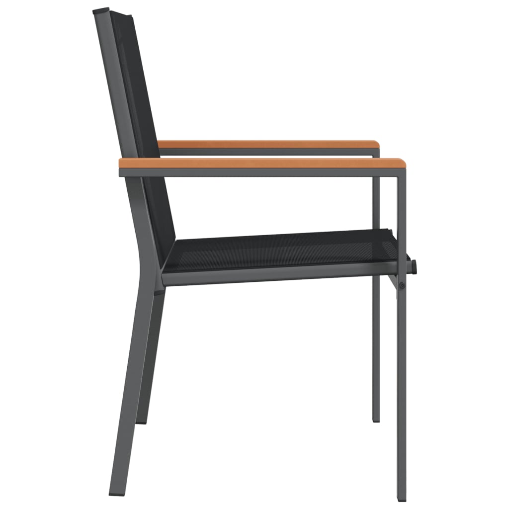 vidaXL Záhradné stoličky 4 ks čierne 55x61,5x90 cm textilén a oceľ