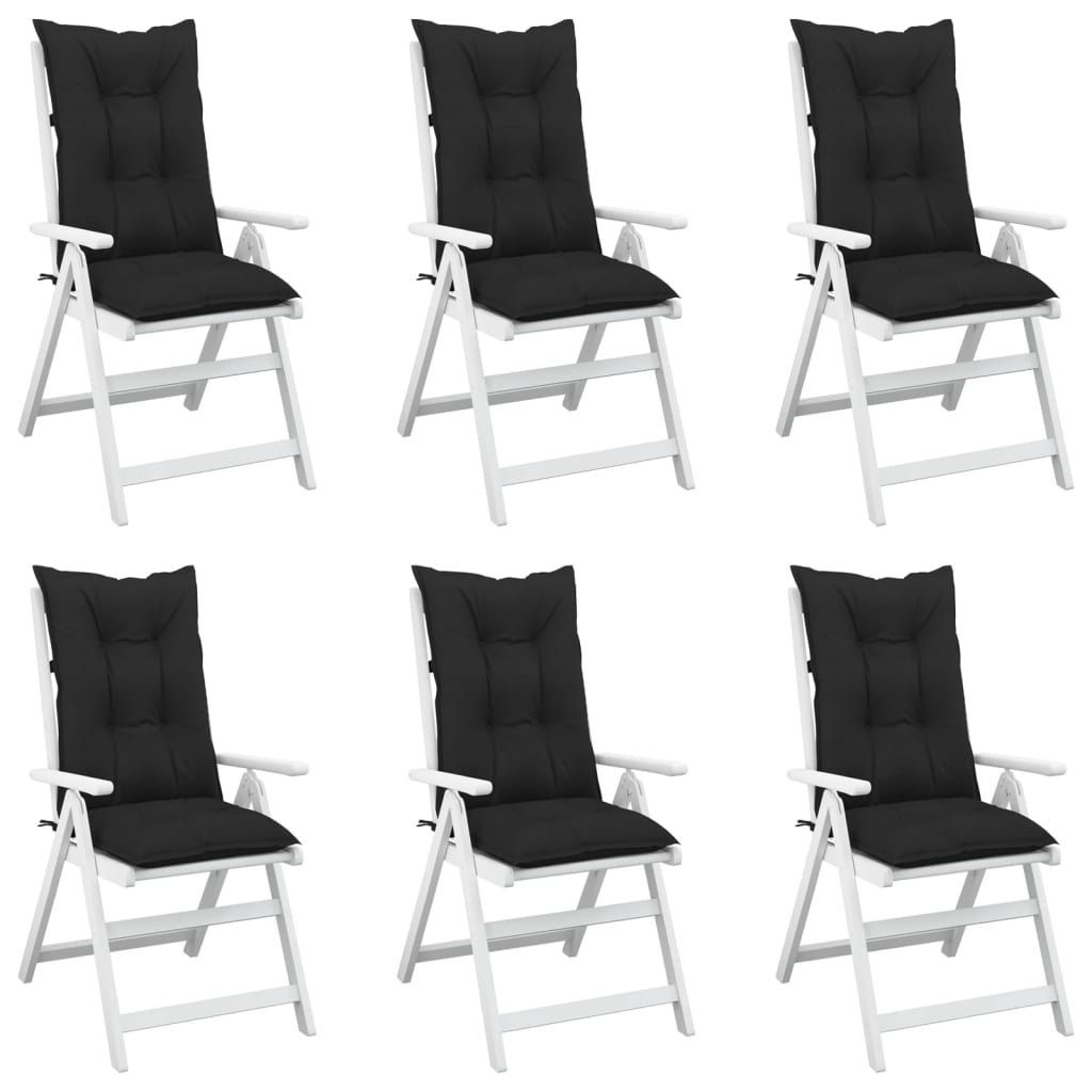vidaXL Podložky na záhradné stoličky, vysoké operadlo 6 ks 120x50x7 cm