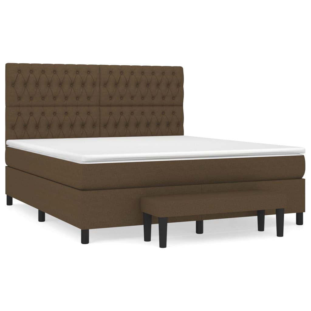 vidaXL Boxspring posteľ s matracom tmavohnedá 180x200 cm látka