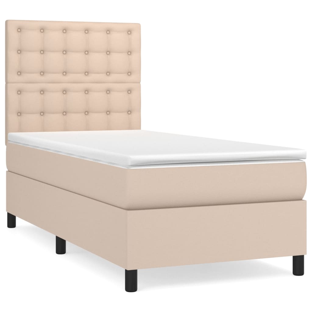 vidaXL Boxspring posteľ s matracom kapučínová 80x200 cm umelá koža