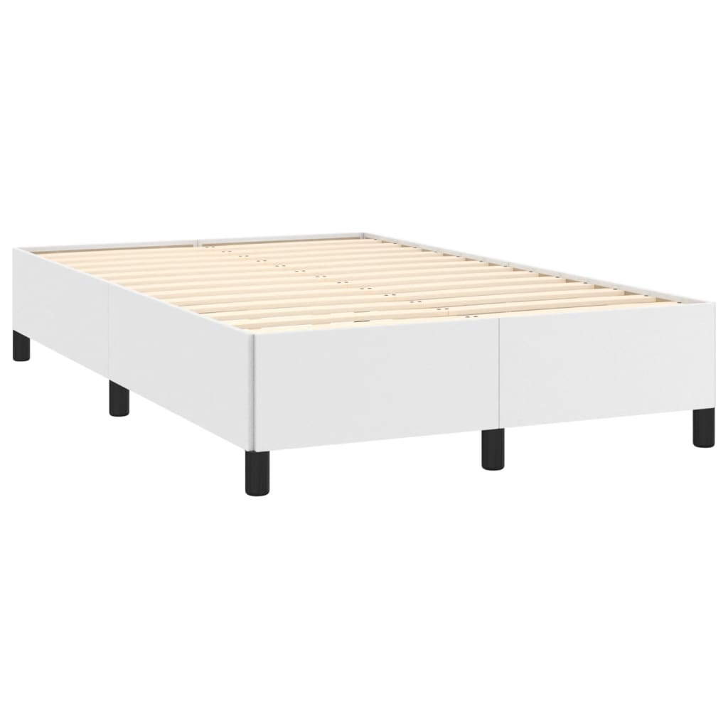 vidaXL Boxspring posteľ s matracom, biela 120x190 cm, umelá koža