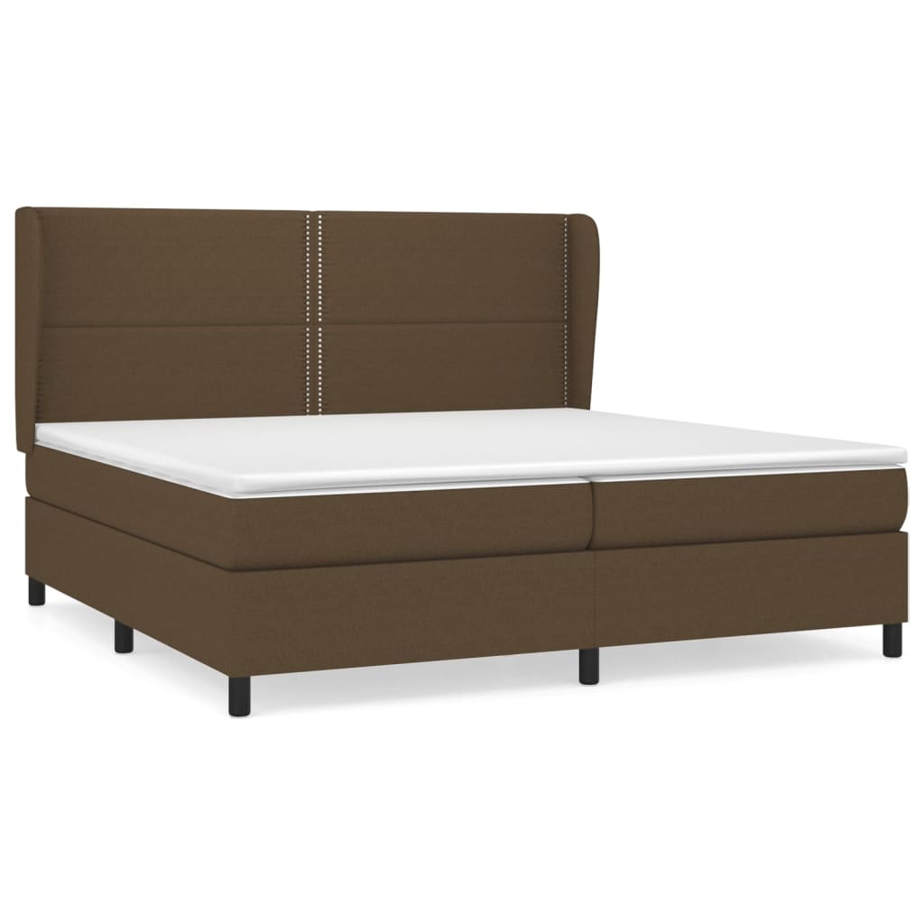 vidaXL Boxspring posteľ s matracom tmavohnedá 200x200 cm látka