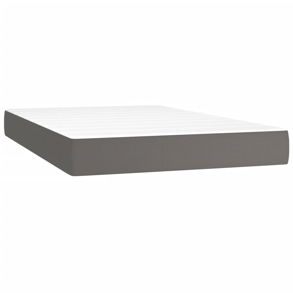 vidaXL Boxspring posteľ s matracom a LED sivá 120x200 cm umelá koža