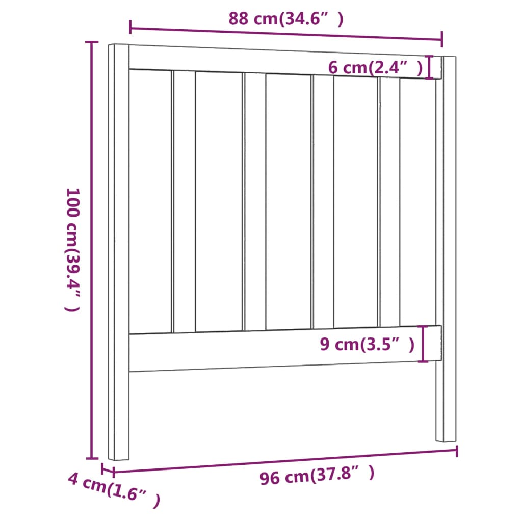 vidaXL Čelo postele 96x4x100 cm masívna borovica