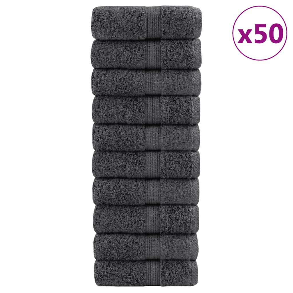 vidaXL Prémiové uteráky SOLUND 50 ks antracitové 30x50cm 600 g/m2