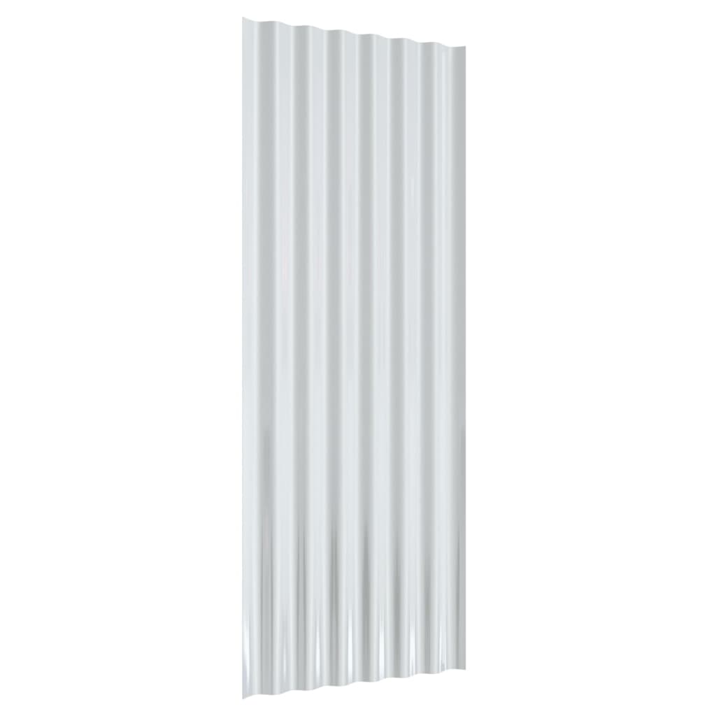 vidaXL Strešné panely 12 ks práškovaná oceľ antracitové 100x36 cm