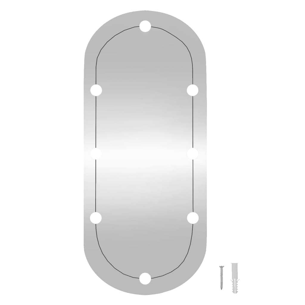 vidaXL Nástenné zrkadlo s LED svetlami 45x100 cm sklo oválne
