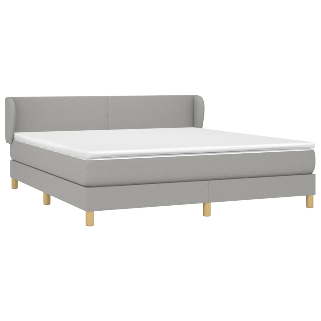 vidaXL Boxspring posteľ s matracom bledosivá 180x200 cm látka