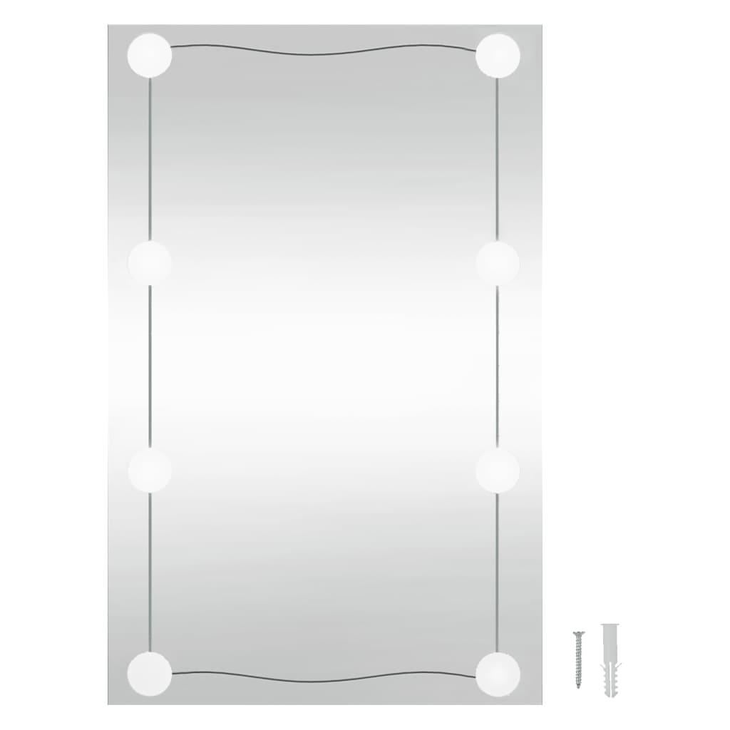 vidaXL Nástenné zrkadlo s LED svetlami 50x80 cm sklo obdĺžnik