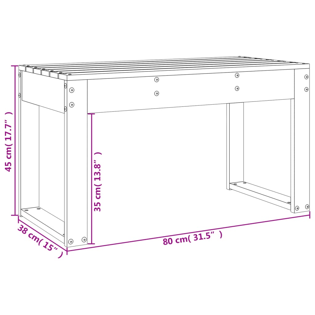 vidaXL Záhradná lavica 80x38x45 cm masívny douglas