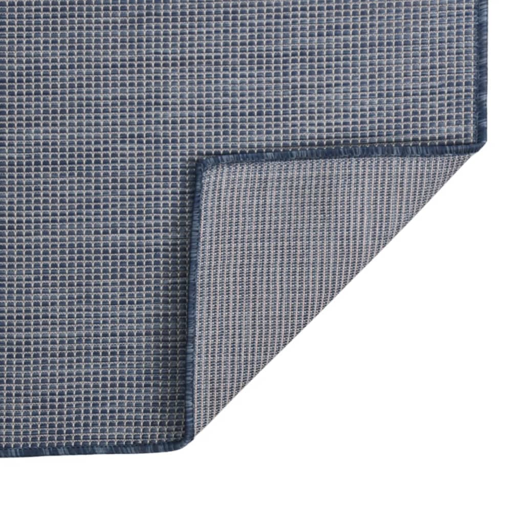 vidaXL Vonkajší koberec s plochým tkaním 200x280 cm modrý