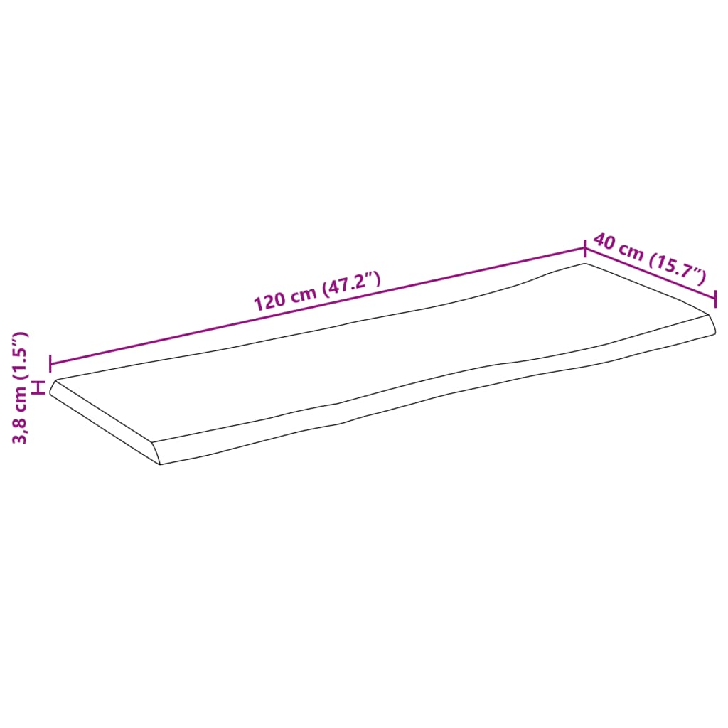 vidaXL Stolová doska 120x40x3,8 cm živý okraj masívne mango