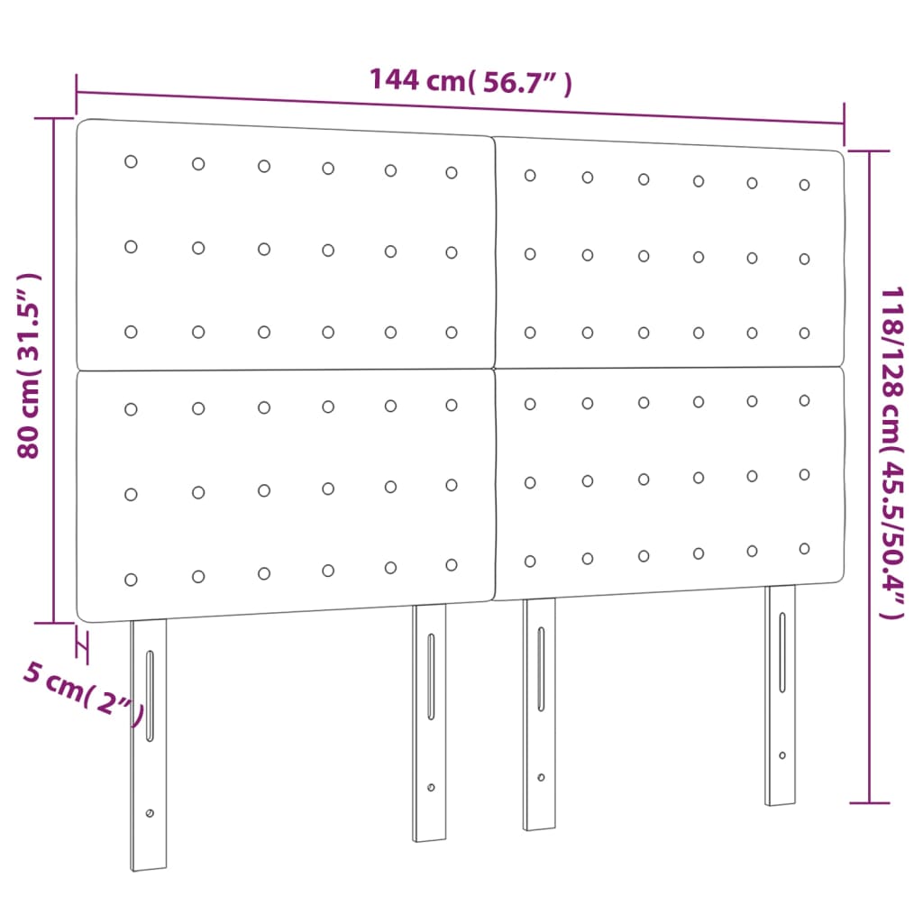 VidaXL Čelo postele sivohnedé 144x5x118/128 cm látka