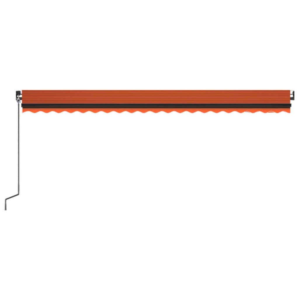 vidaXL Ručne zaťahovacia markíza s LED 500x350 cm oranžová a hnedá