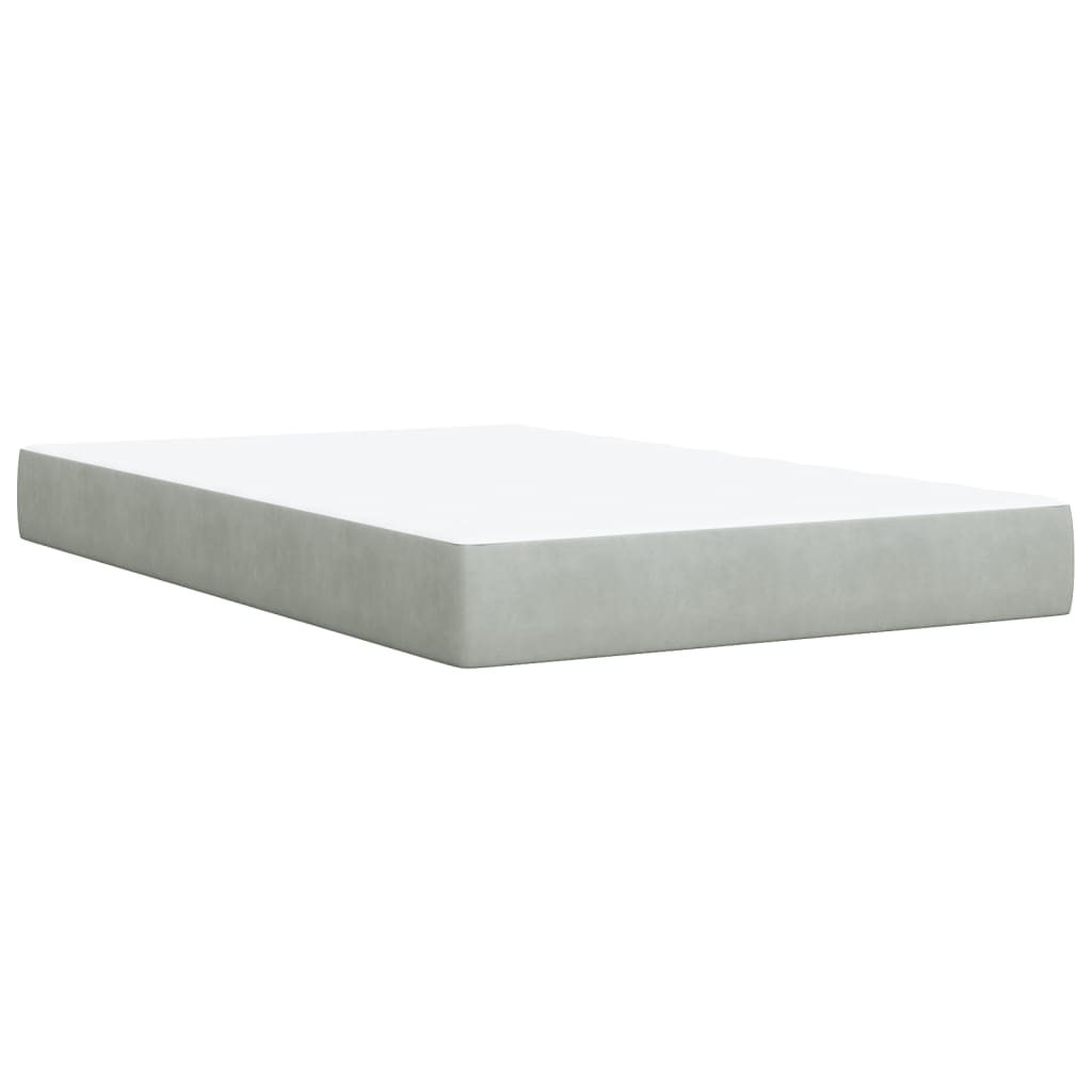 vidaXL Boxspring posteľ s matracom bledosivá 120x190 cm zamat