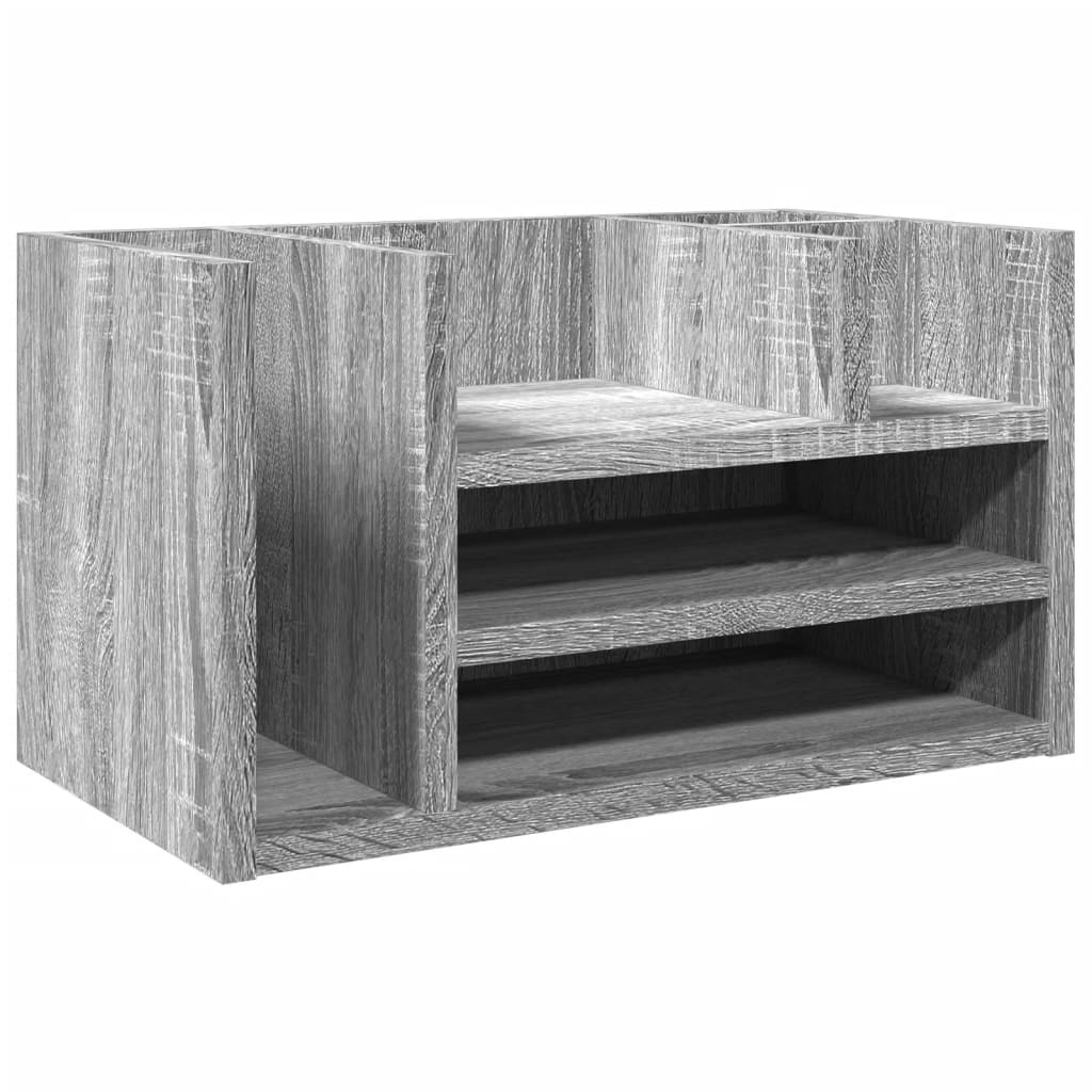 vidaXL Organizér na stôl sivý sonoma 44,5x24x25 cm kompozitné drevo