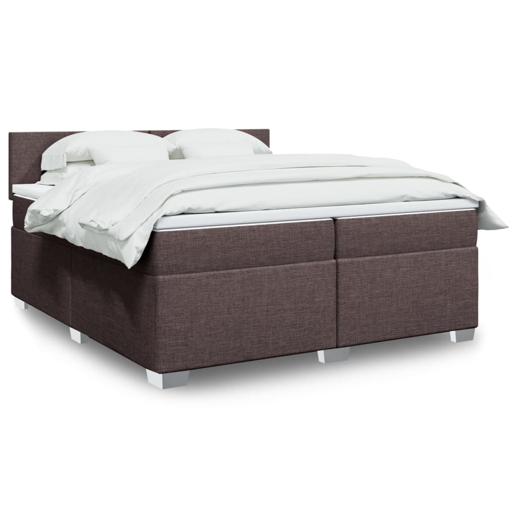 vidaXL Boxspring posteľ s matracom tmavohnedá 200x200 cm látka