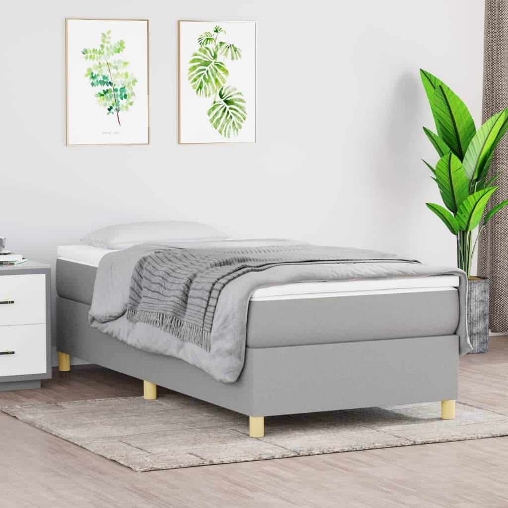 vidaXL Boxspring posteľ s matracom bledosivý 100x200 cm látka