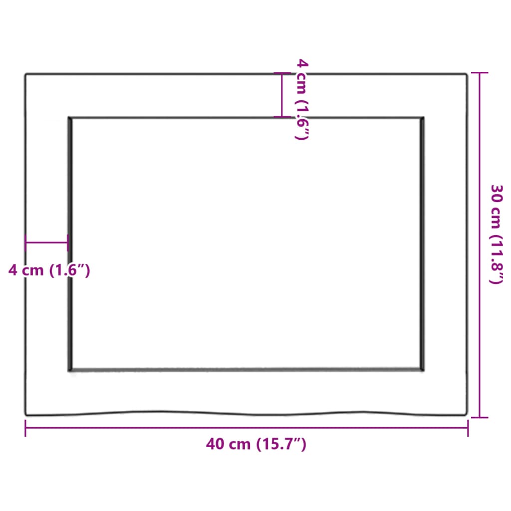 vidaXL Kúpeľňová doska tmavohnedá 40x30x(2-4) cm ošetrený masív