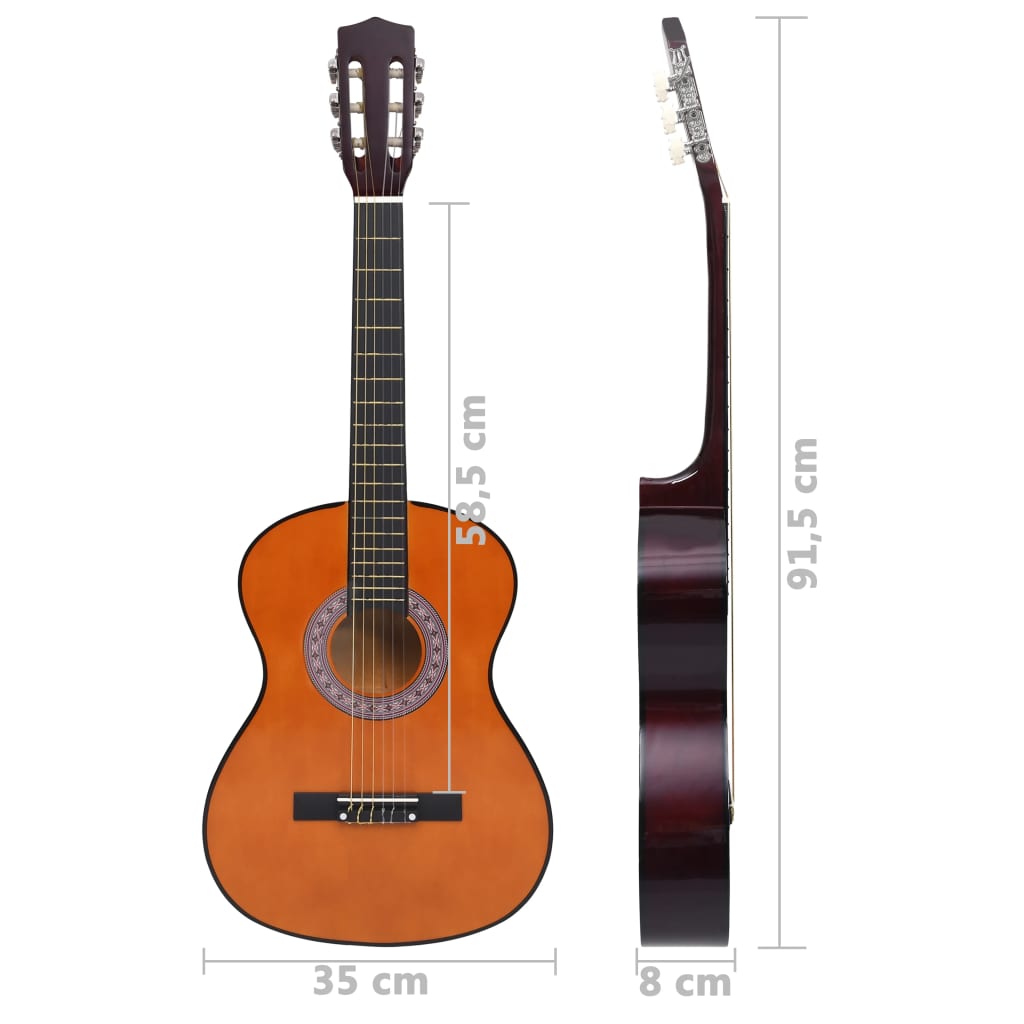 vidaXL 8-dielna klasická gitarová sada pre začiatočníkov 3/4 36"