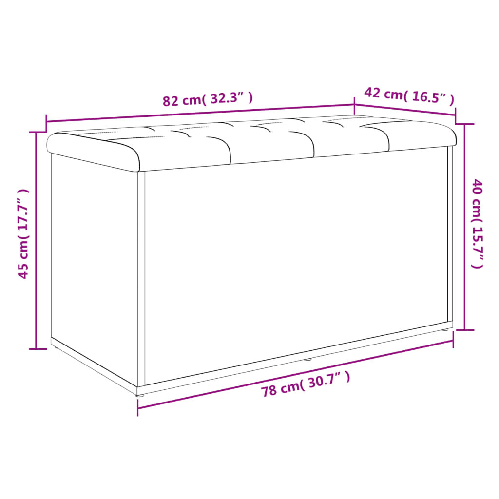 vidaXL Úložná lavička dub sonoma 82x42x45 cm kompozitné drevo