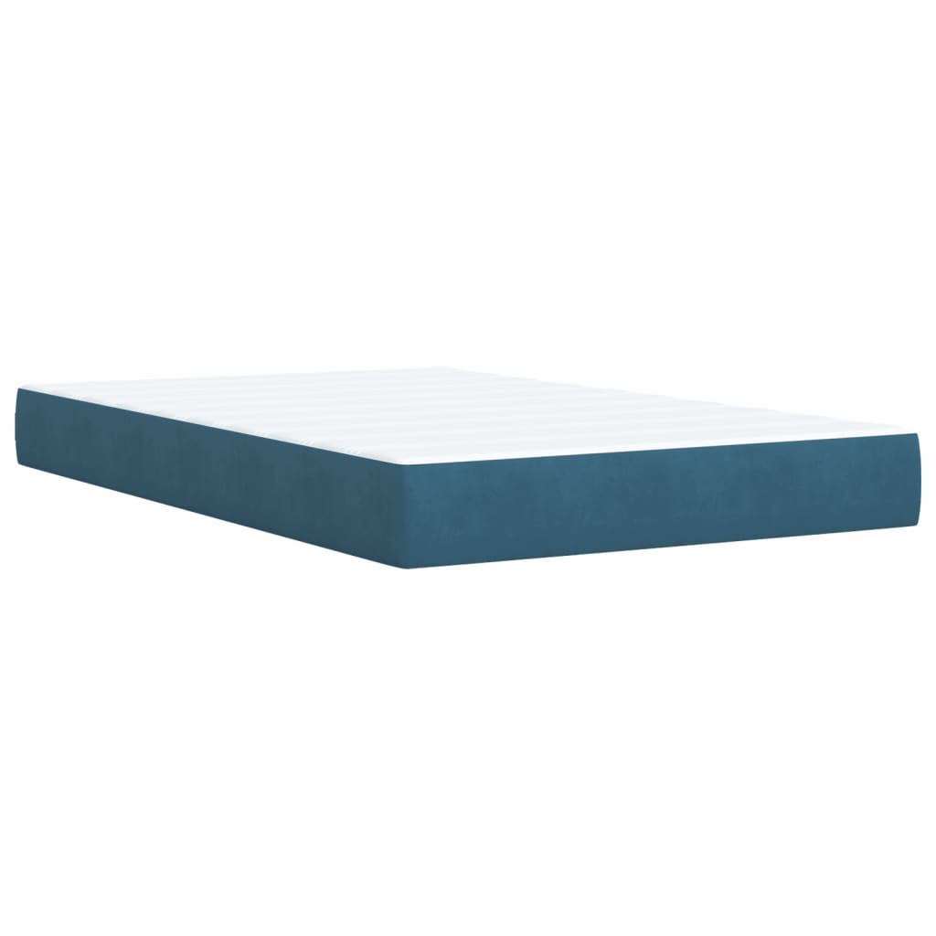 vidaXL Boxspring posteľ s matracom, tmavomodrá 120x190 cm, zamat